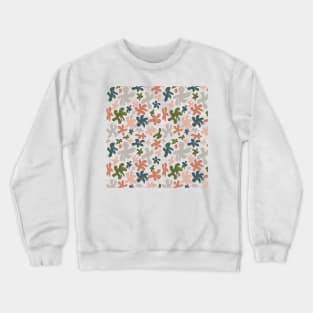 Floral Doodles on White Crewneck Sweatshirt